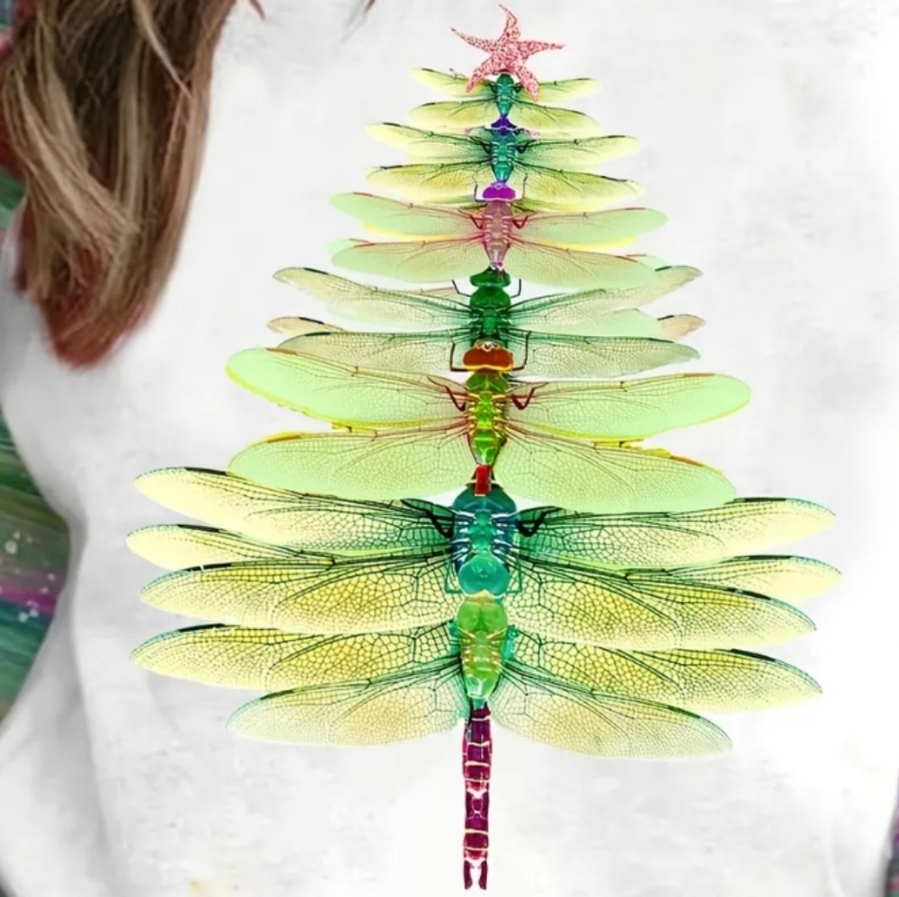 Last One Bohemian Dragonfly Christmas Tree Sweater /Sweatshirt Must Bundle - Picture 2 of 6